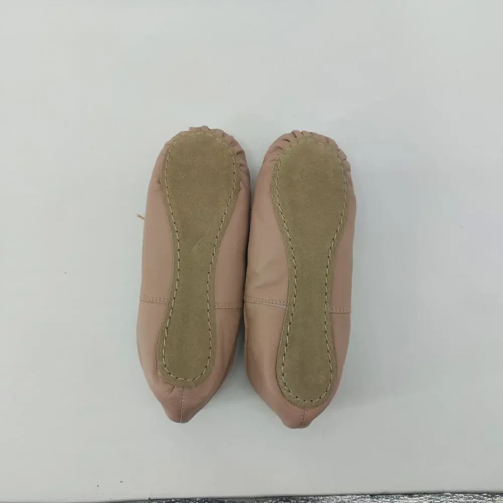 bcg Dance Ballet Slippers Pink Dance Leather 3D Youth Bow